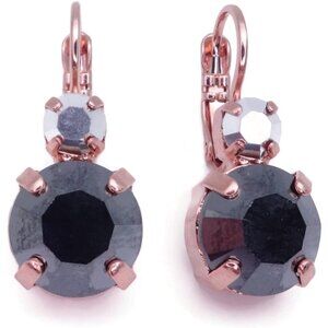 Mariana Rocky Road Rose Gold Earrings in Dark Grey & Silver Reflective 1149 NWT